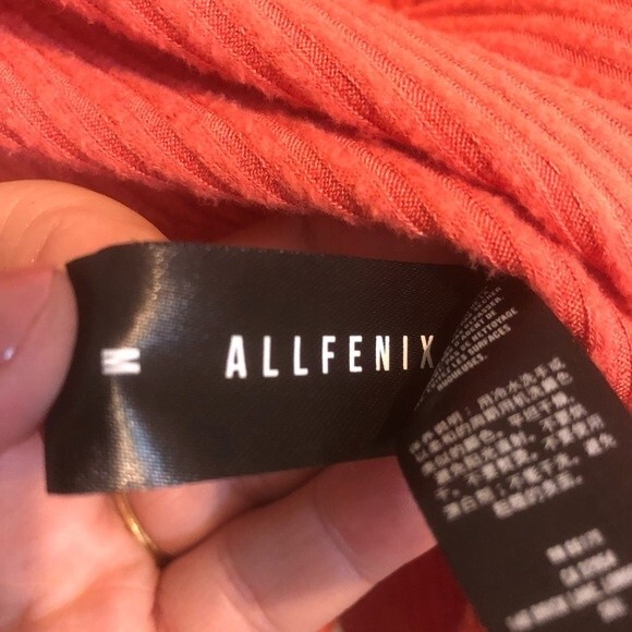 ALL FENIX Leo Sweater Terra Cotta Medium Pullover Ribbed Loungewear Drawstring - Picture 10 of 12